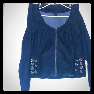 Jean skirt and jacket set